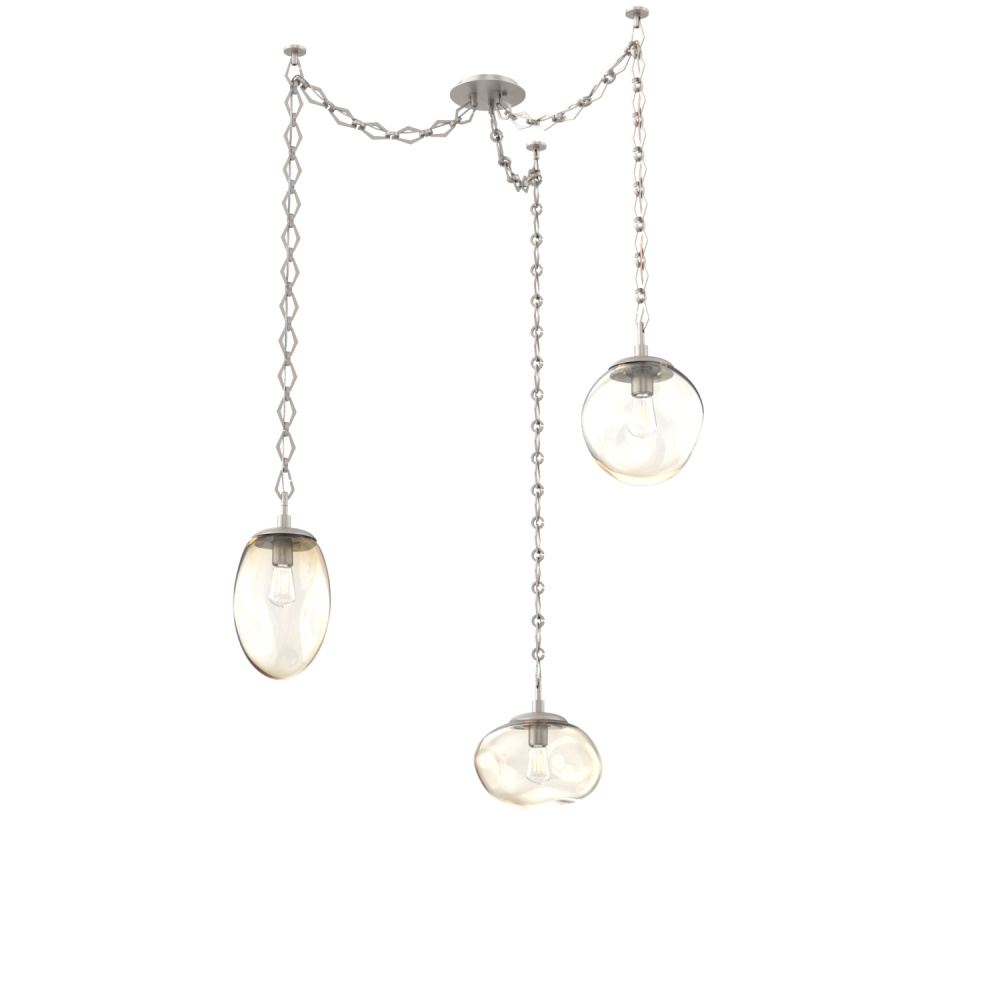 Cosmos Bulb Multi Light Pendant Multi Port Canopy Beige Silver