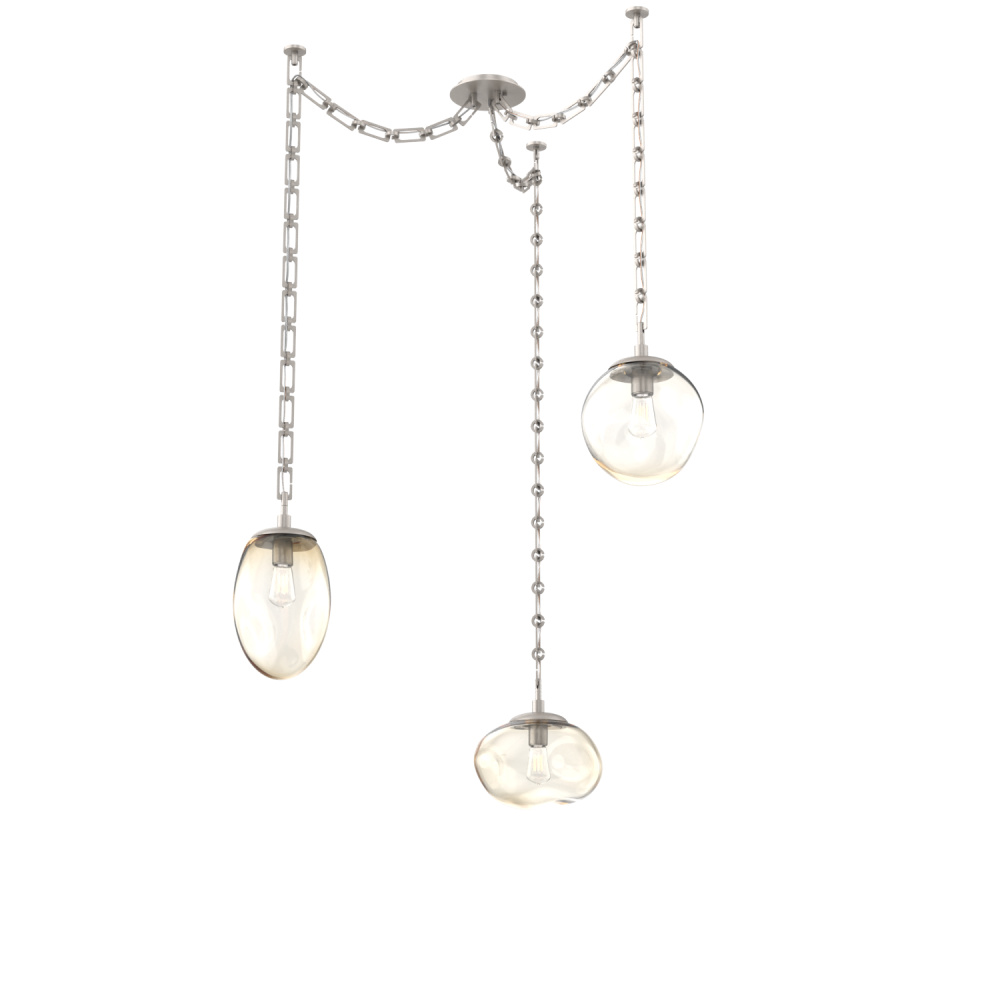 Cosmos Bulb Multi Light Pendant Multi Port Canopy Beige Silver