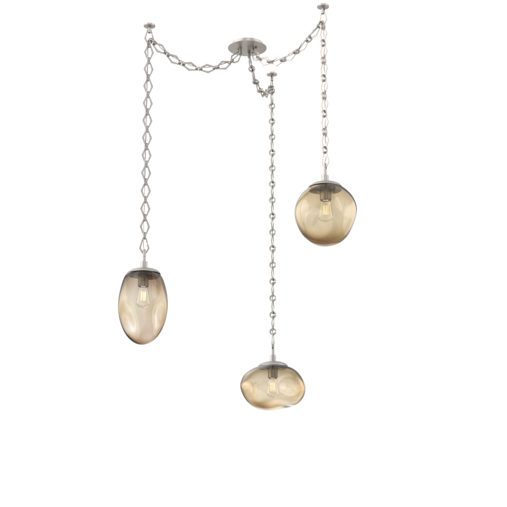 Cosmos Bulb Multi Light Pendant Multi Port Canopy Beige Silver