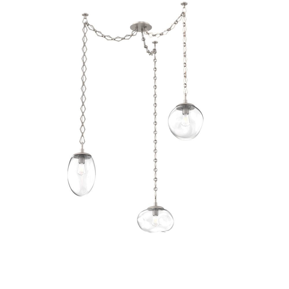 Cosmos Bulb Multi Light Pendant Multi Port Canopy Beige Silver