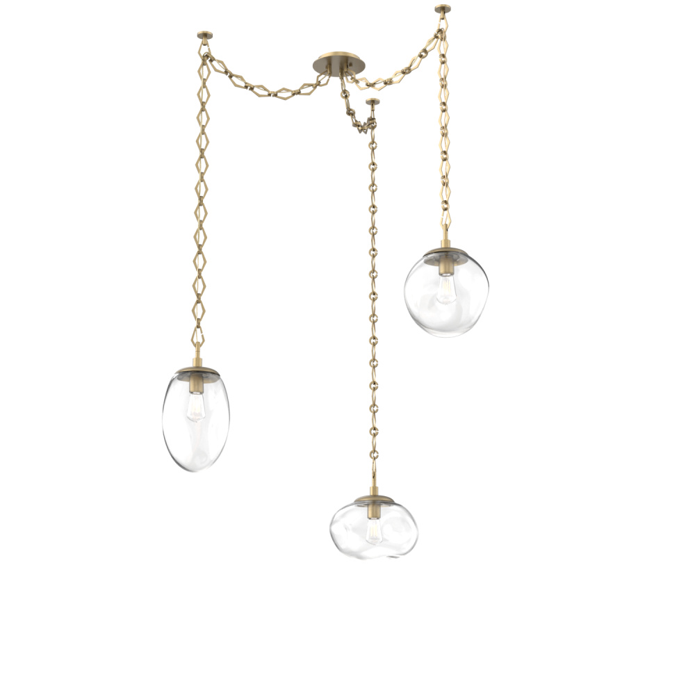 Cosmos Bulb Multi Light Pendant Multi Port Canopy Gilded Brass