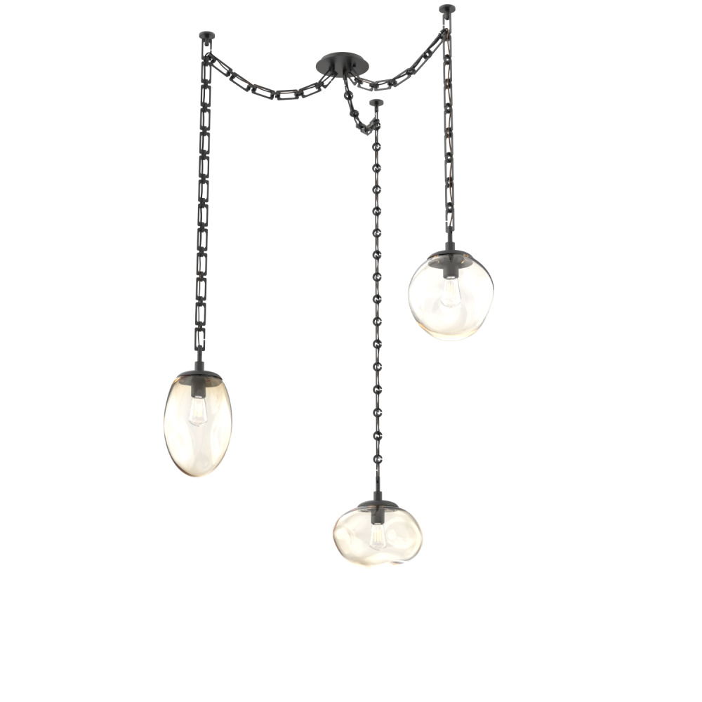 Cosmos Bulb Multi Light Pendant Multi Port Canopy Matte Black