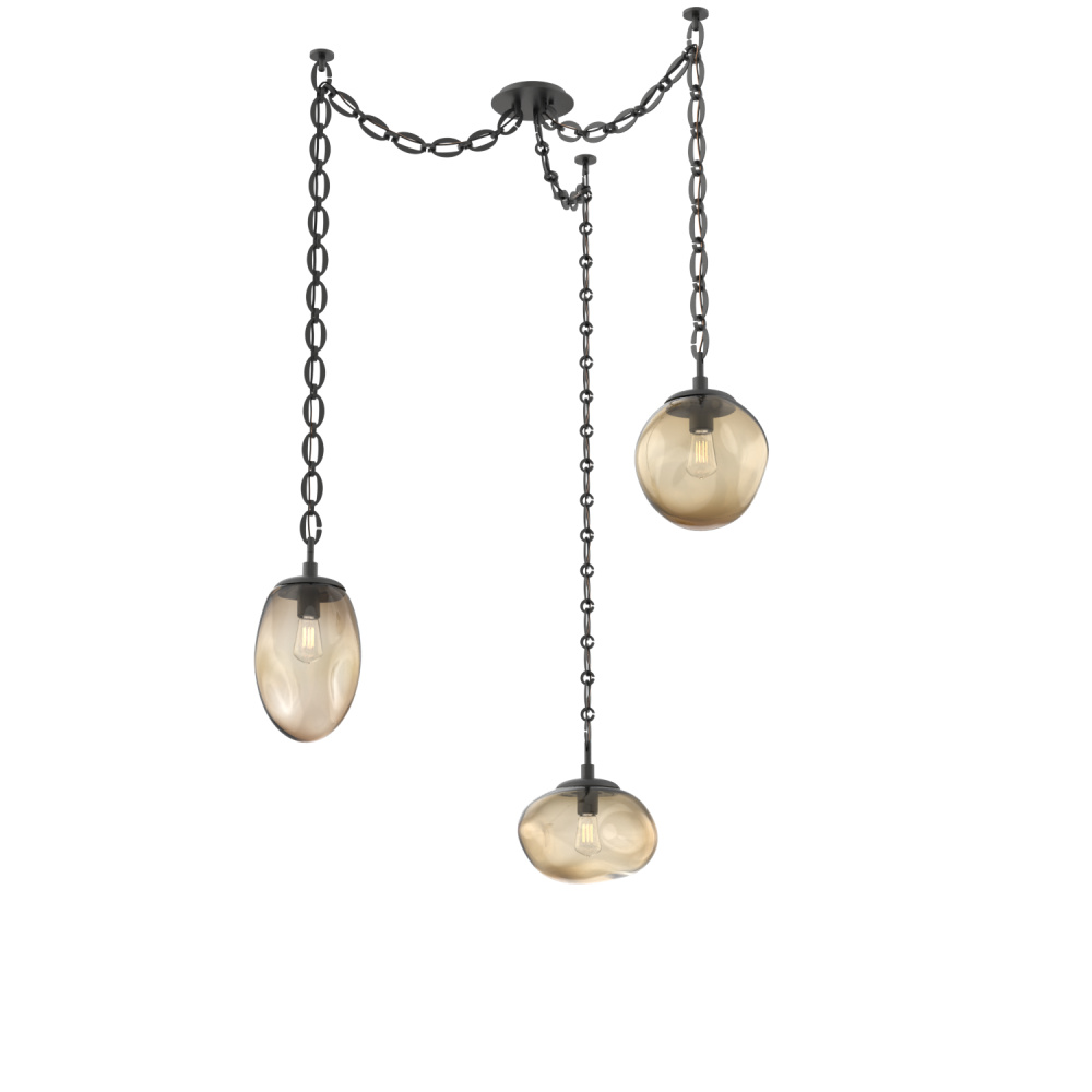 Cosmos Bulb Multi Light Pendant Multi Port Canopy Matte Black