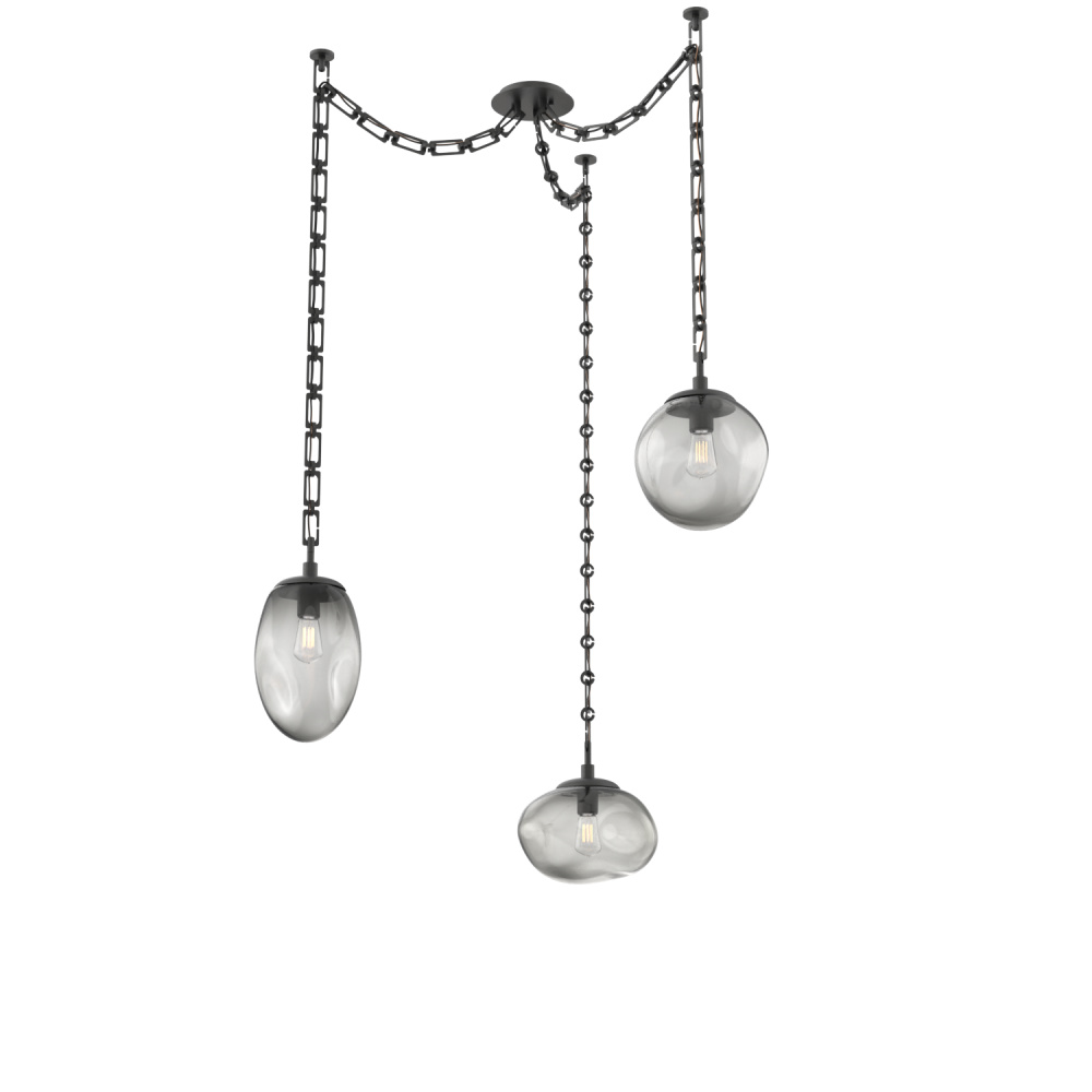 Cosmos Bulb Multi Light Pendant Multi Port Canopy Matte Black