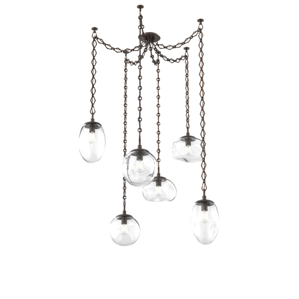 Cosmos Bulb Multi Light Pendant Multi Port Canopy Flat Bronze
