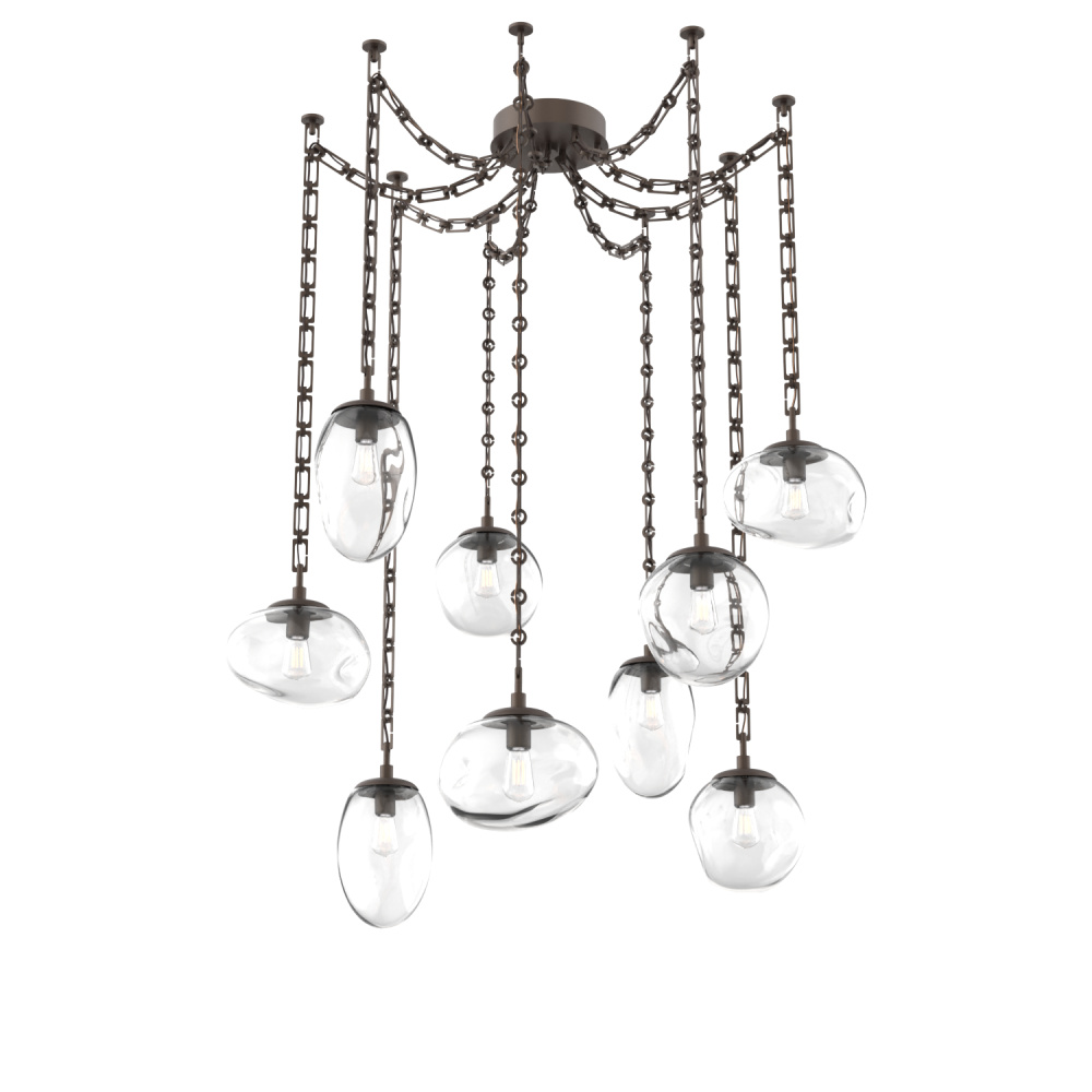 Cosmos Bulb Multi Light Pendant Multi Port Canopy Flat Bronze