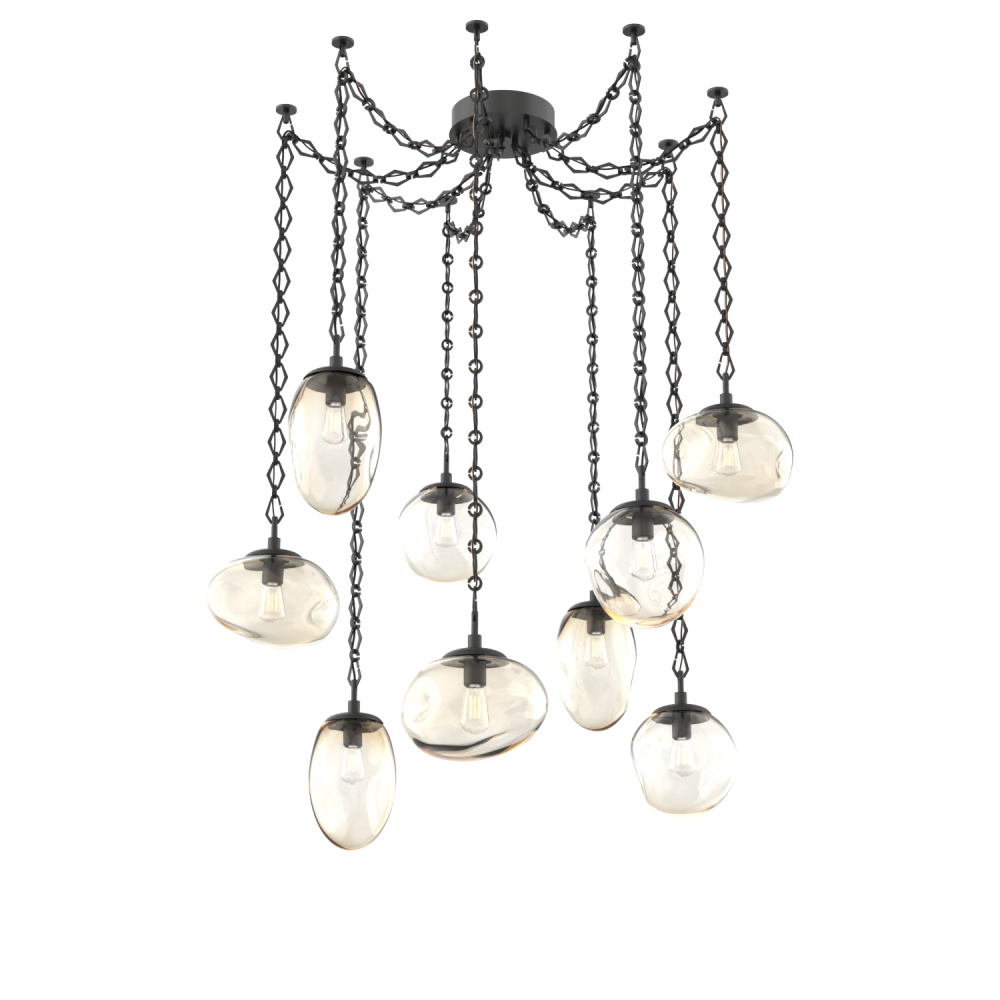 Cosmos Bulb Multi Light Pendant Multi Port Canopy Matte Black