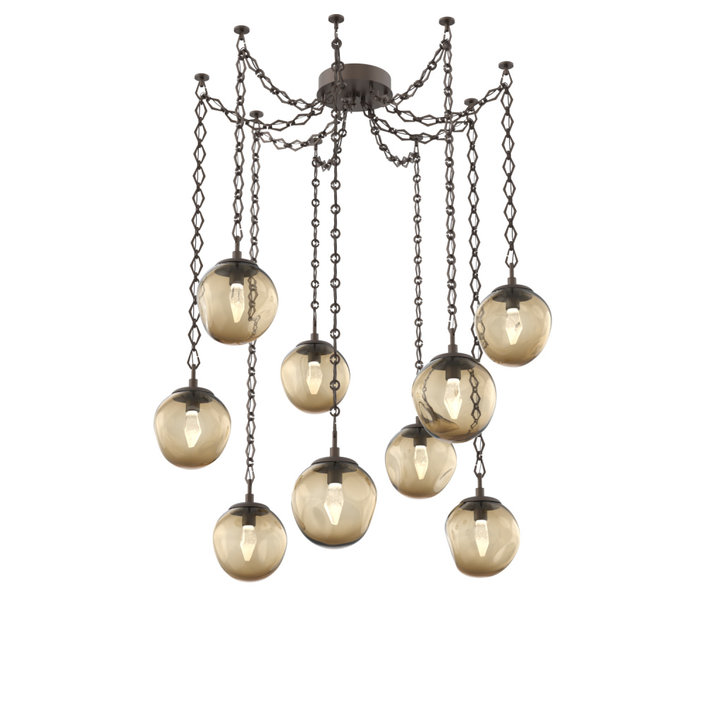 Aster LED Multi Light Pendant Multi Port Canopy Flat Bronze