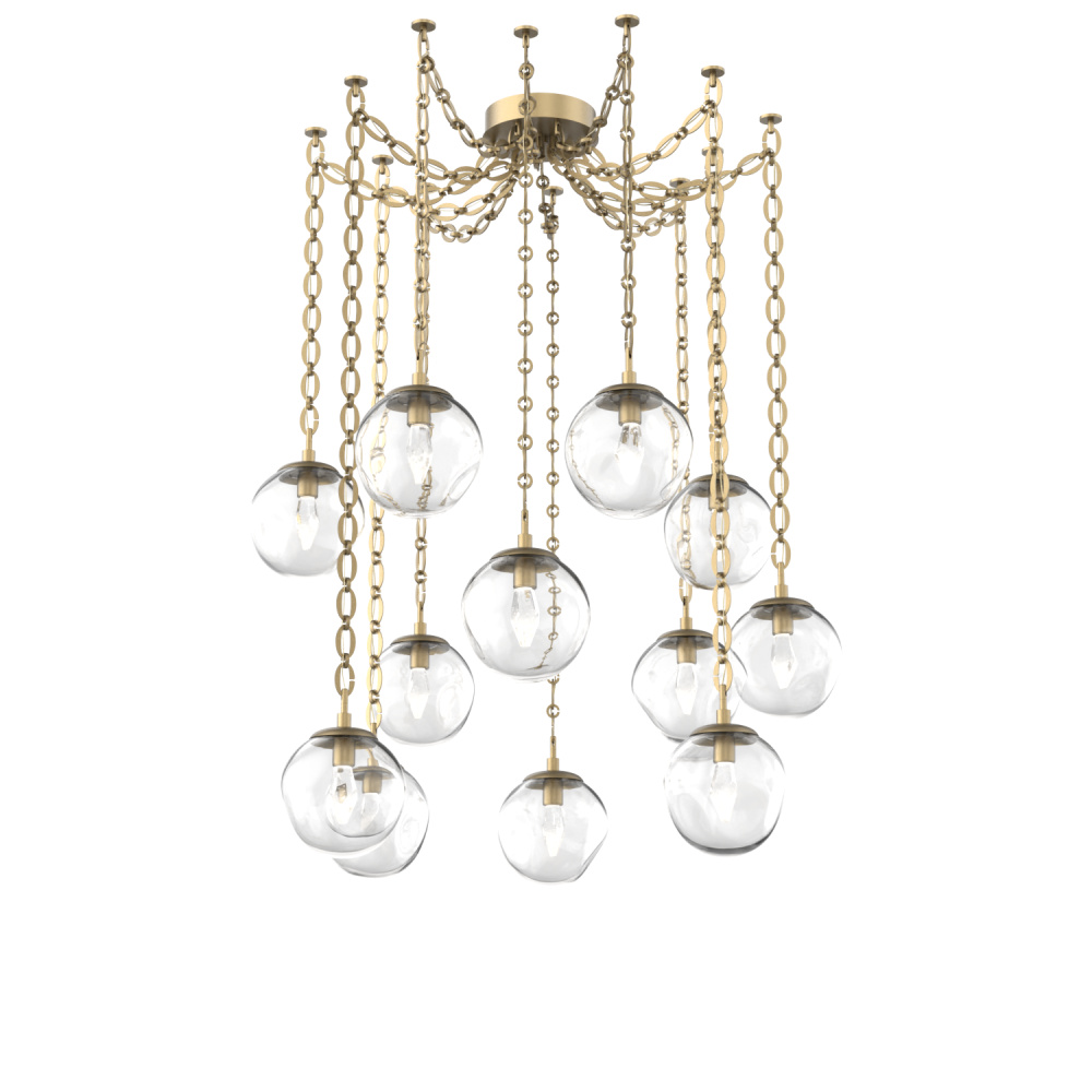 Aster LED Multi Light Pendant Multi Port Canopy Gilded Brass