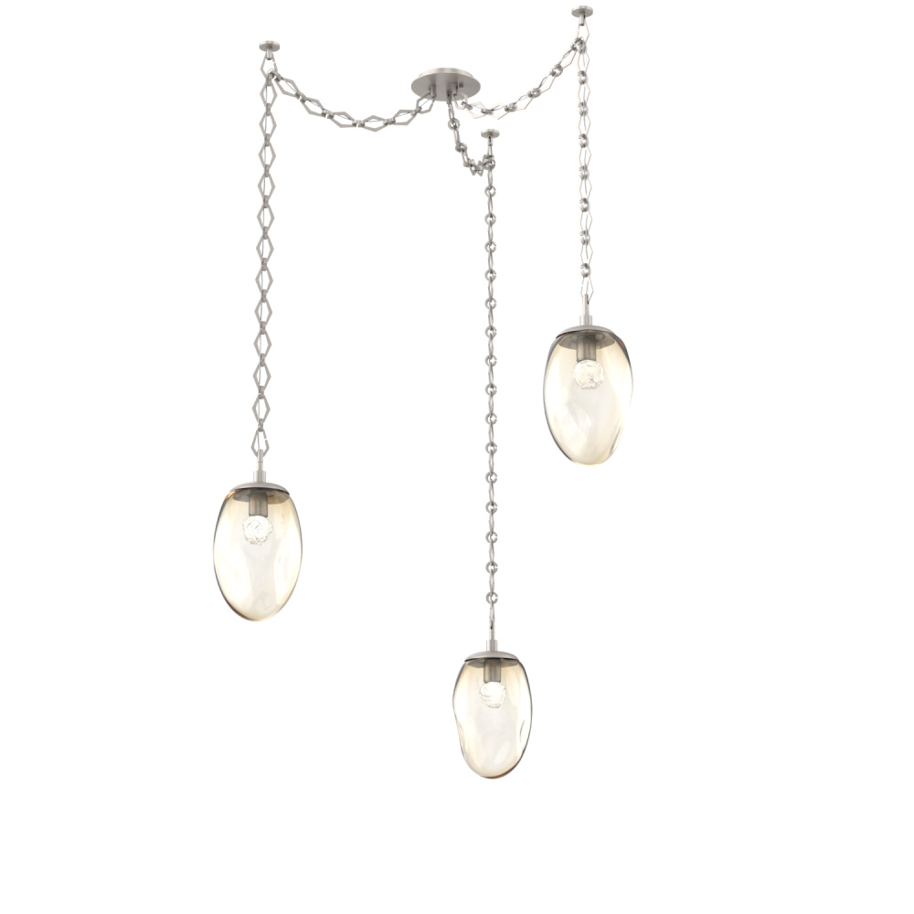 Meteo LED Multi Light Pendant Multi Port Canopy Beige Silver