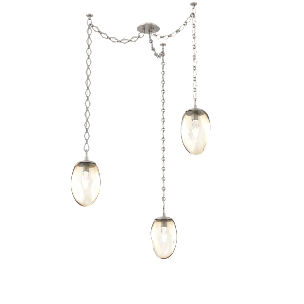 Meteo LED Multi Light Pendant Multi Port Canopy Beige Silver