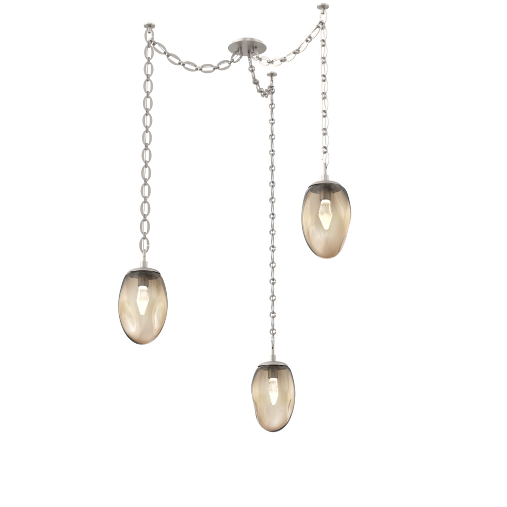 Meteo LED Multi Light Pendant Multi Port Canopy Beige Silver