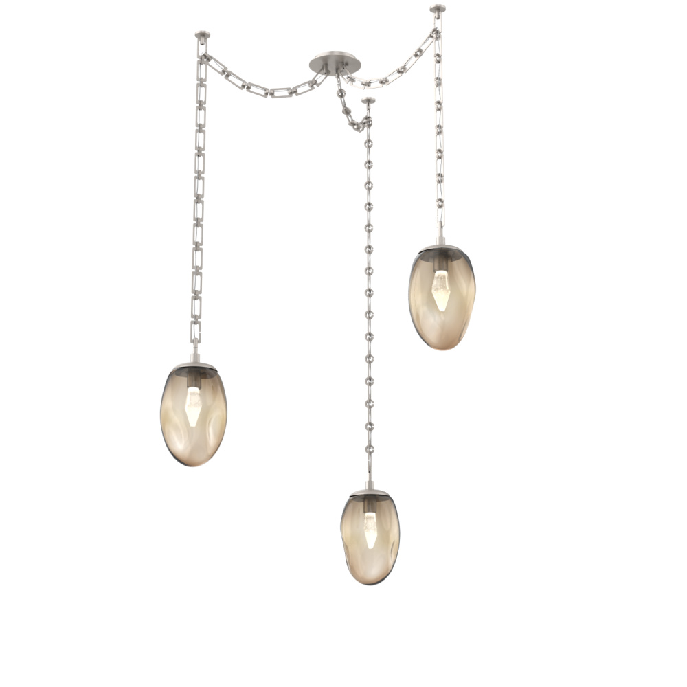 Meteo LED Multi Light Pendant Multi Port Canopy Beige Silver