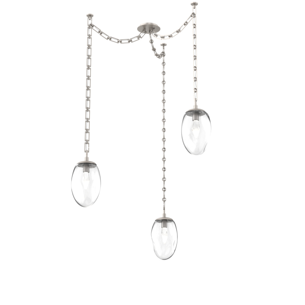 Meteo LED Multi Light Pendant Multi Port Canopy Beige Silver