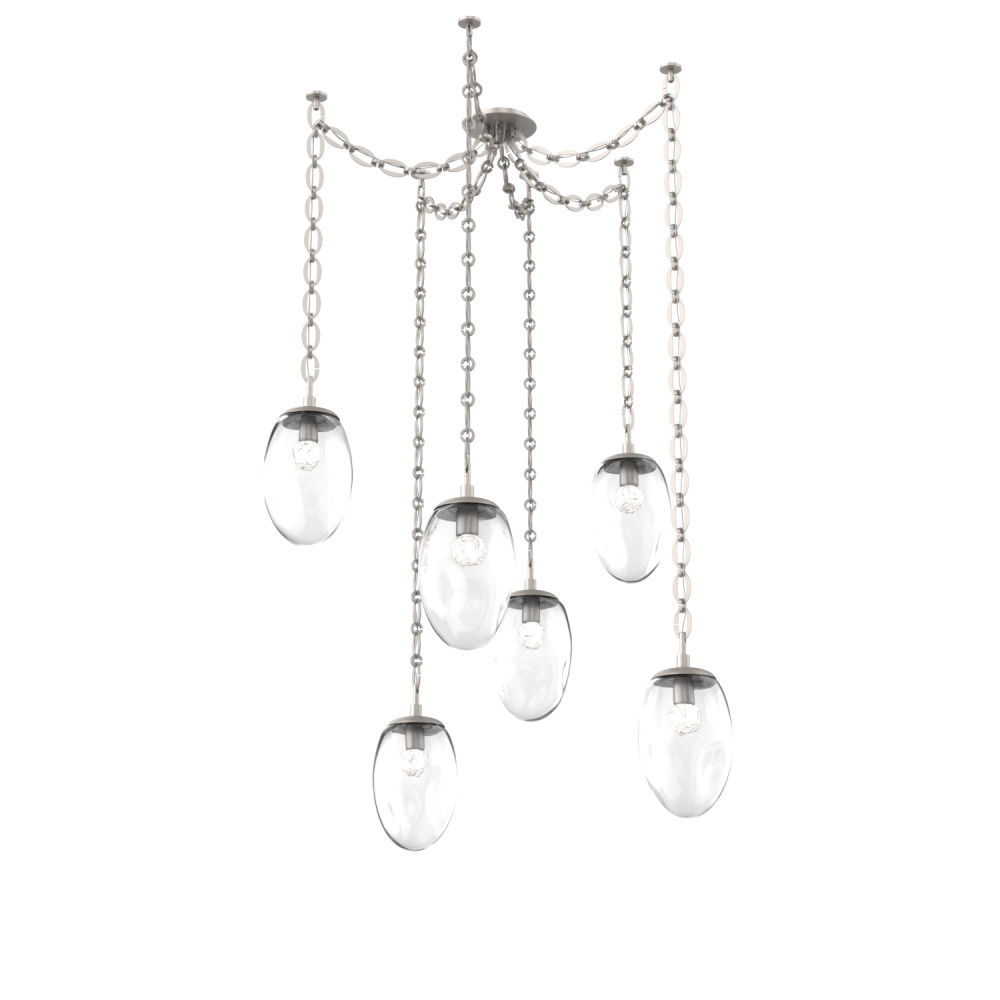 Meteo LED Multi Light Pendant Multi Port Canopy Beige Silver