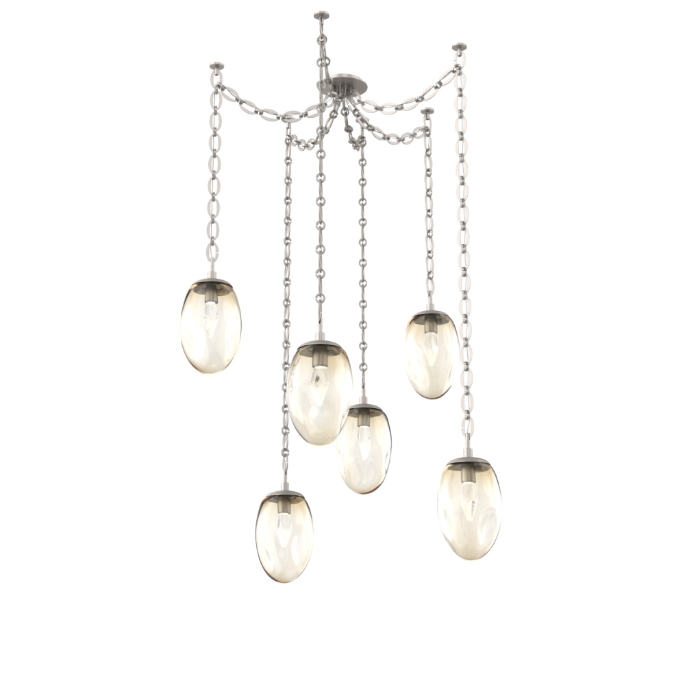 Meteo LED Multi Light Pendant Multi Port Canopy Beige Silver
