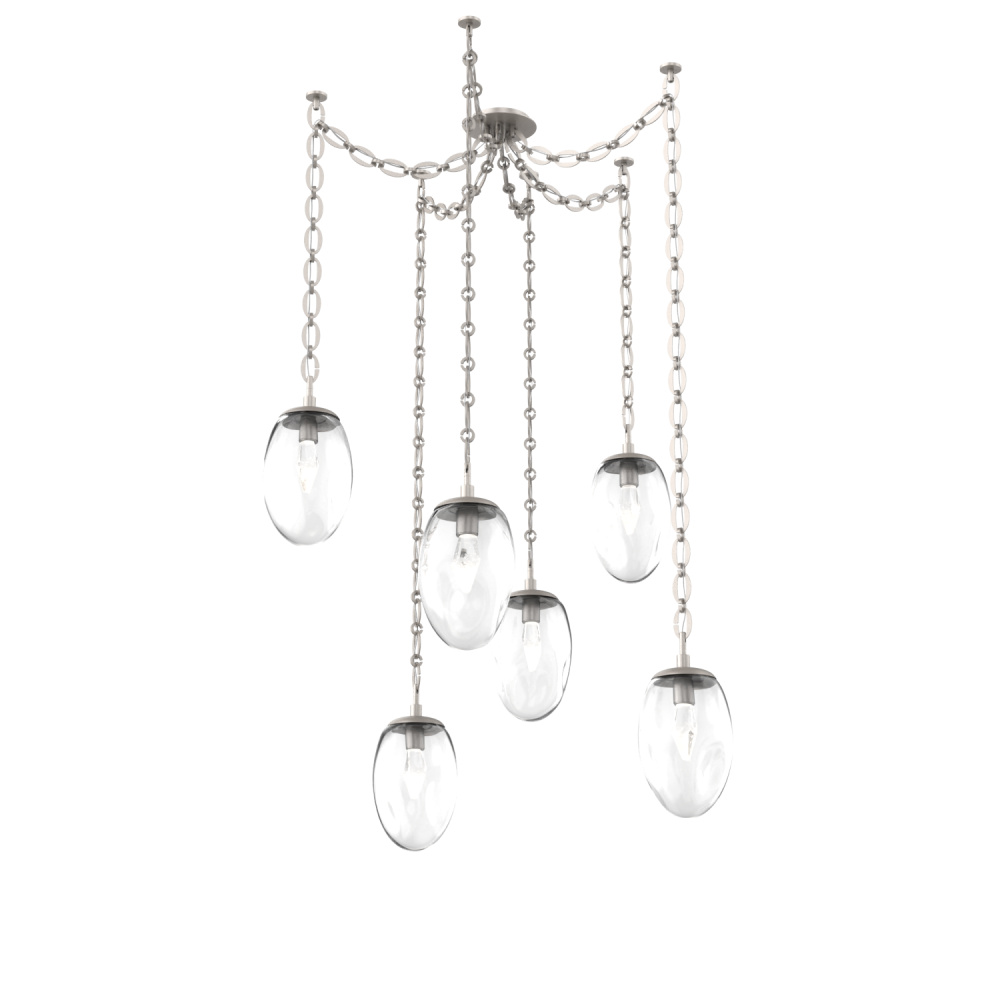 Meteo LED Multi Light Pendant Multi Port Canopy Beige Silver