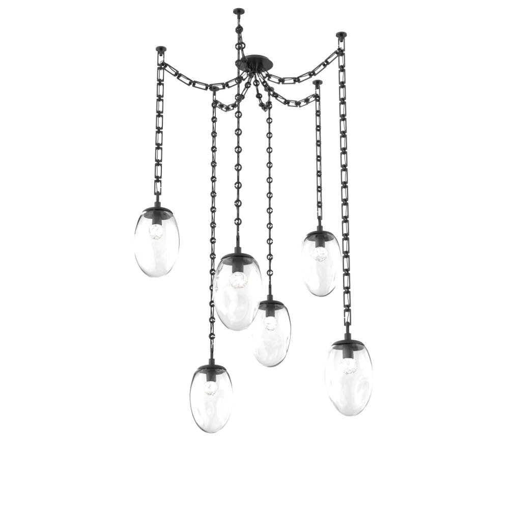Meteo Round 6pc Swag Multi-Pendant Chain (LED)