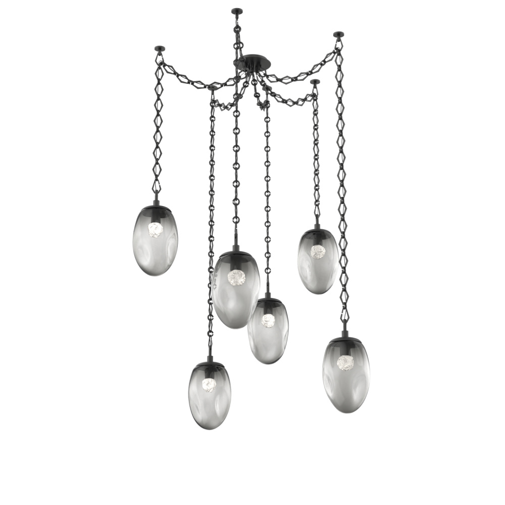 Meteo LED Multi Light Pendant Multi Port Canopy Matte Black