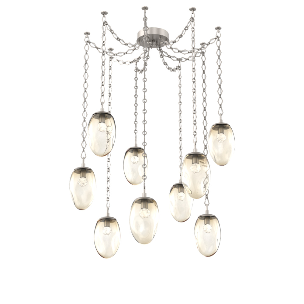 Meteo LED Multi Light Pendant Multi Port Canopy Beige Silver