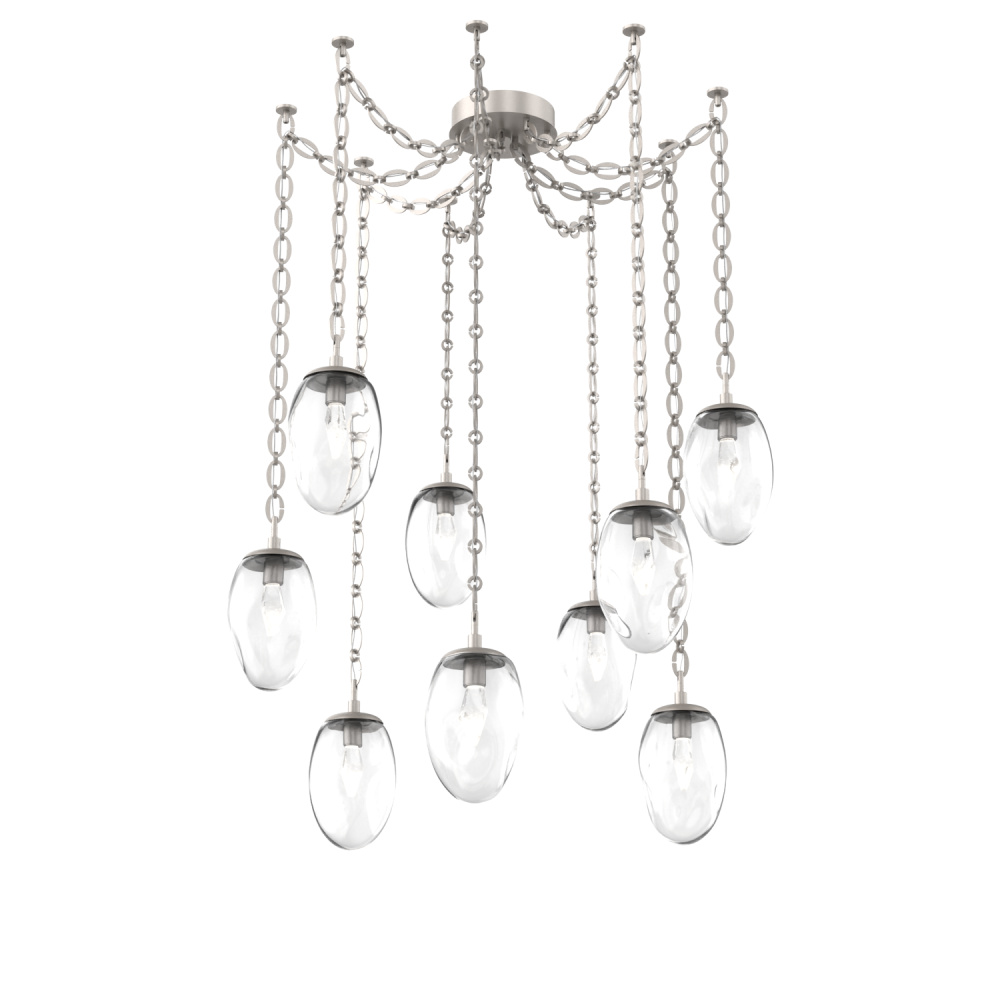 Meteo LED Multi Light Pendant Multi Port Canopy Beige Silver