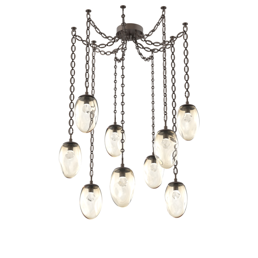 Meteo LED Multi Light Pendant Multi Port Canopy Flat Bronze