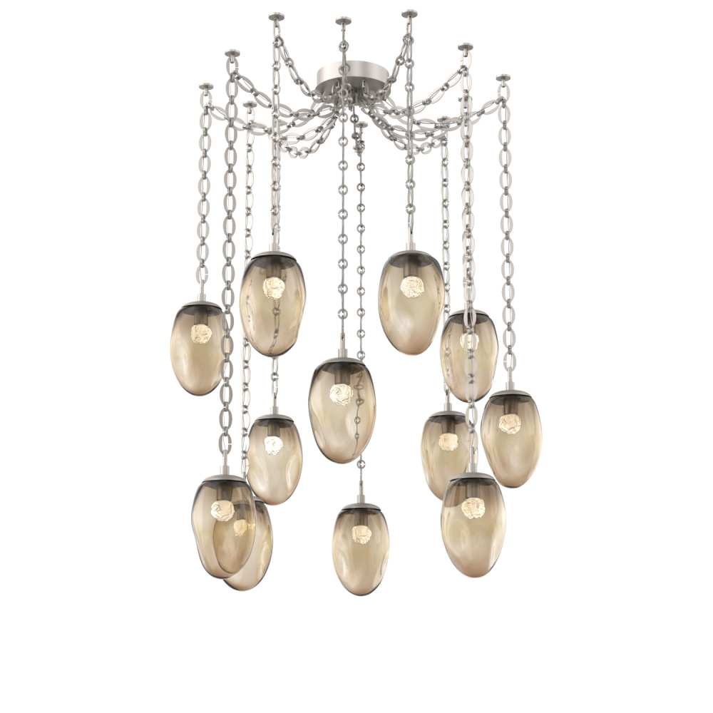 Meteo LED Multi Light Pendant Beige Silver