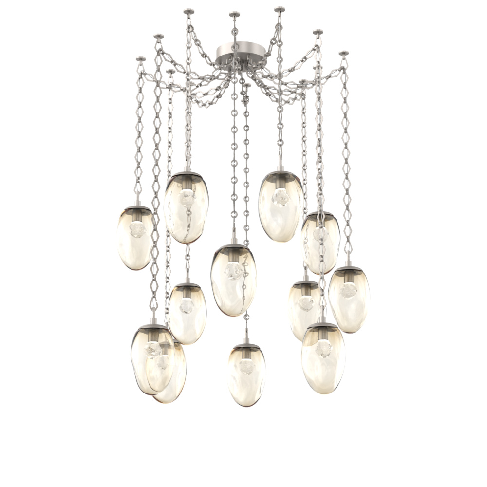 Meteo LED Multi Light Pendant Beige Silver