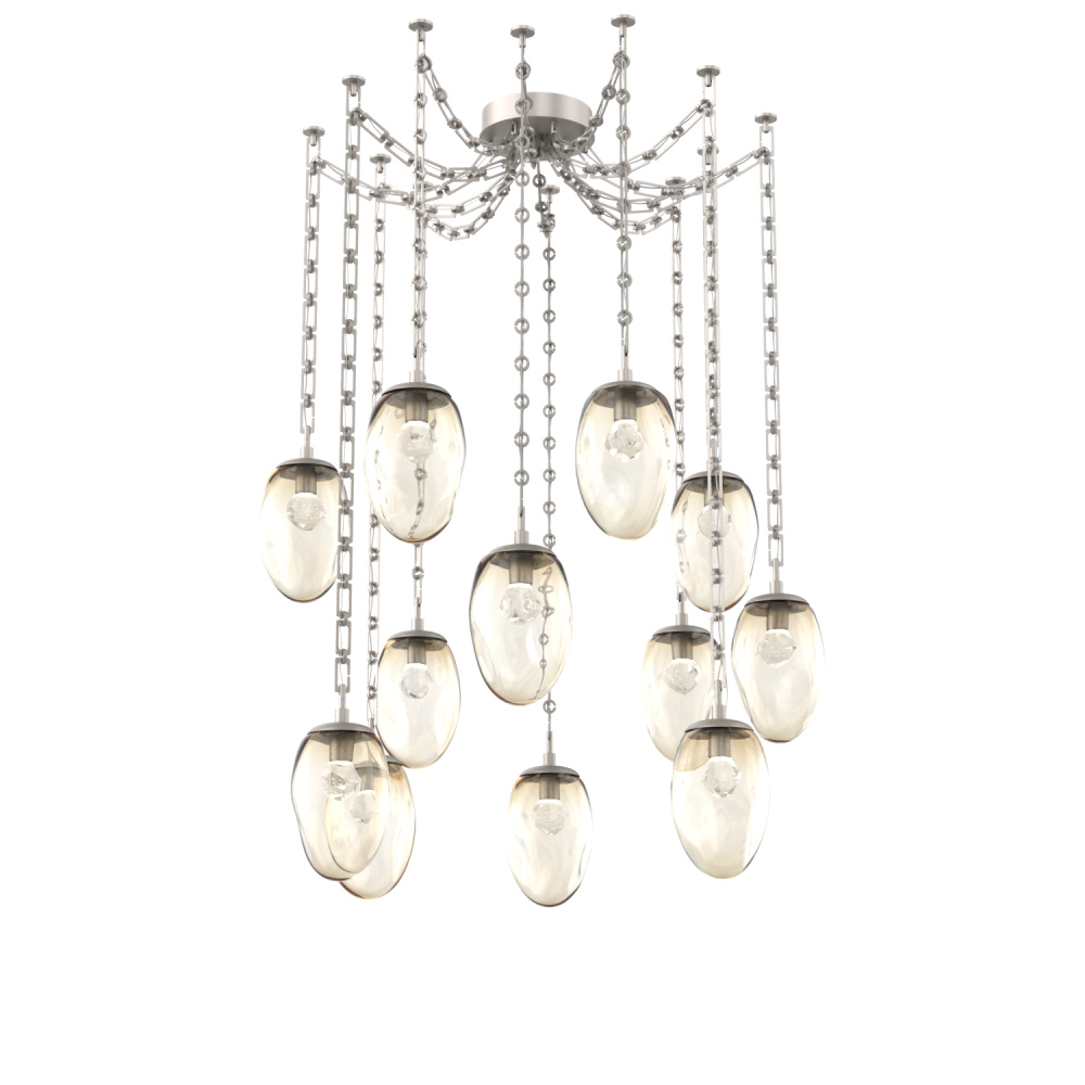 Meteo LED Multi Light Pendant Beige Silver