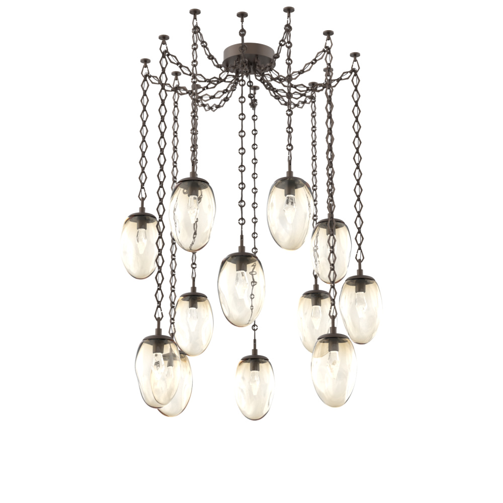 Meteo LED Multi Light Pendant Flat Bronze