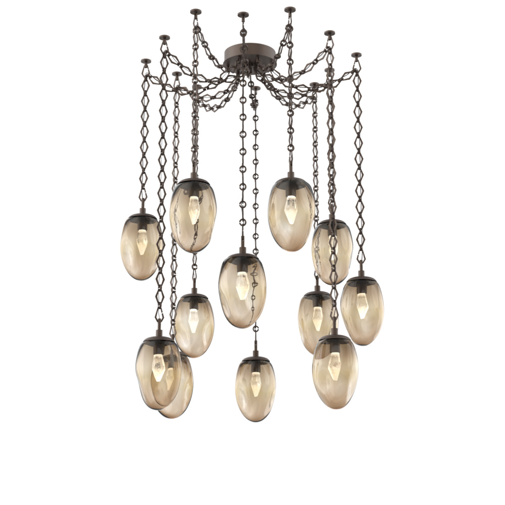 Meteo LED Multi Light Pendant Flat Bronze