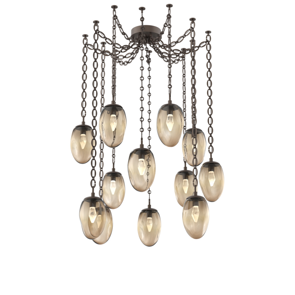 Meteo LED Multi Light Pendant Flat Bronze