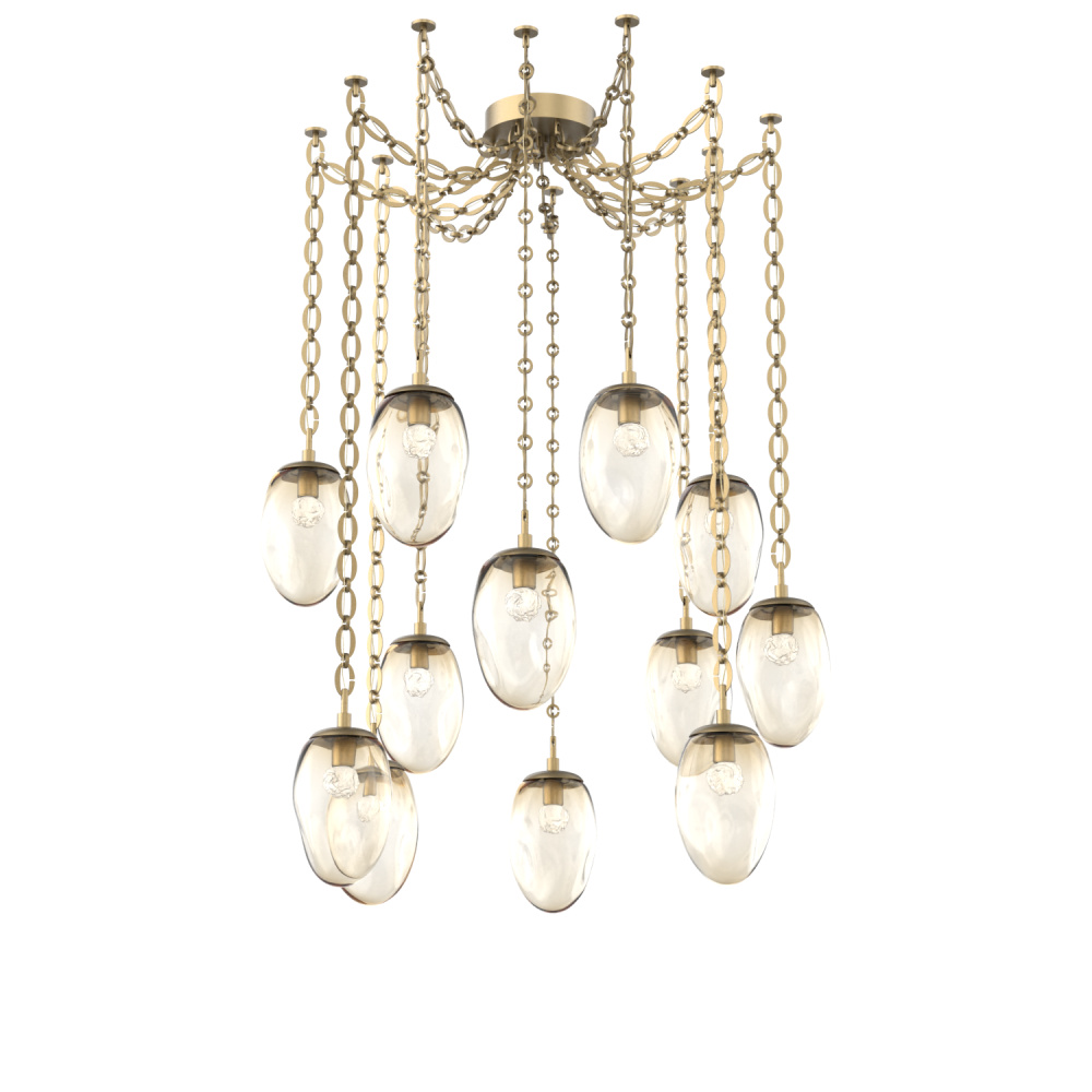 Meteo LED Multi Light Pendant Gilded Brass