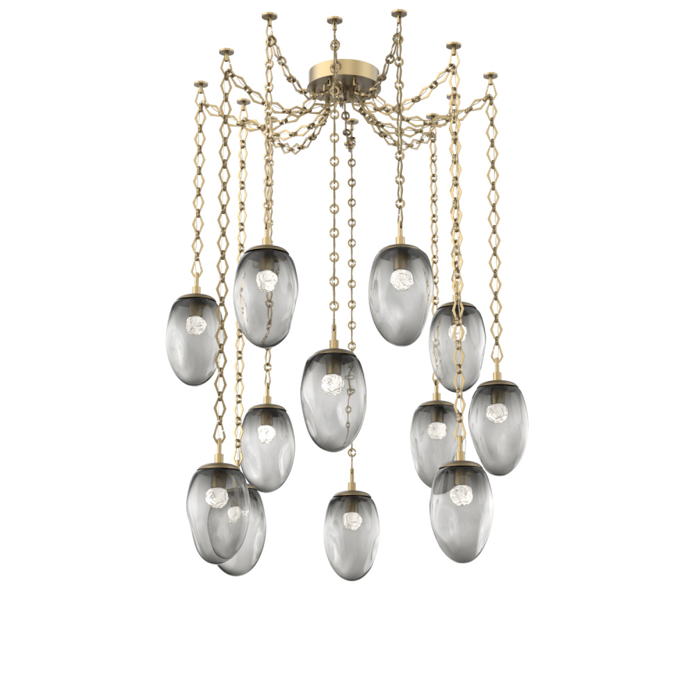 Meteo LED Multi Light Pendant Gilded Brass