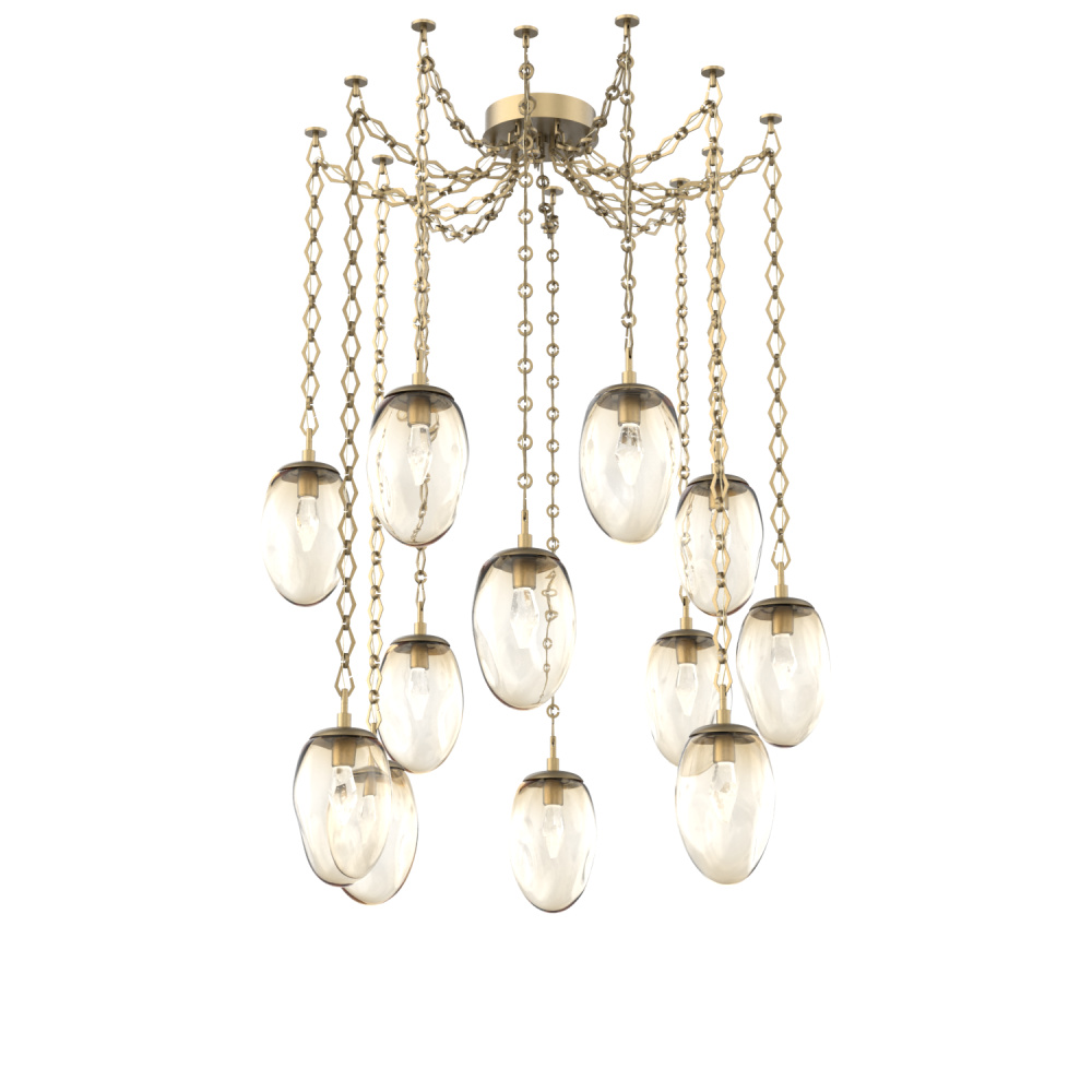 Meteo LED Multi Light Pendant Gilded Brass