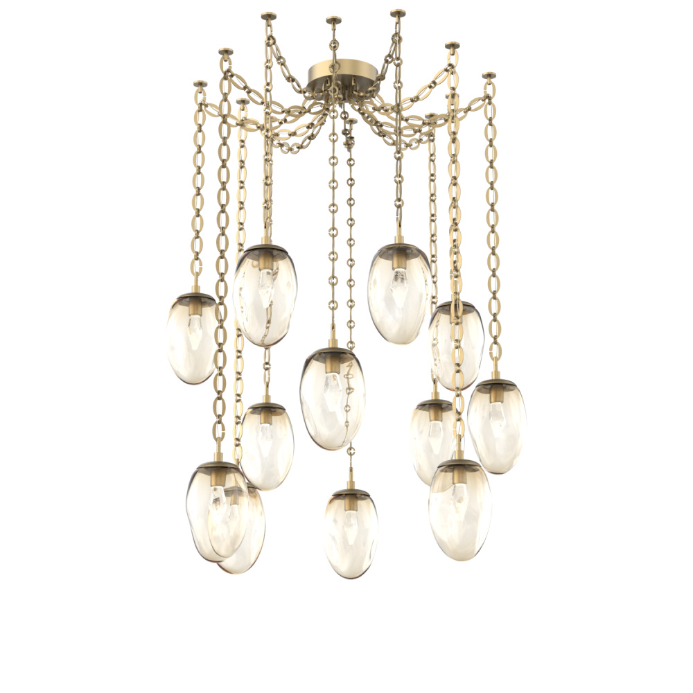 Meteo LED Multi Light Pendant Gilded Brass