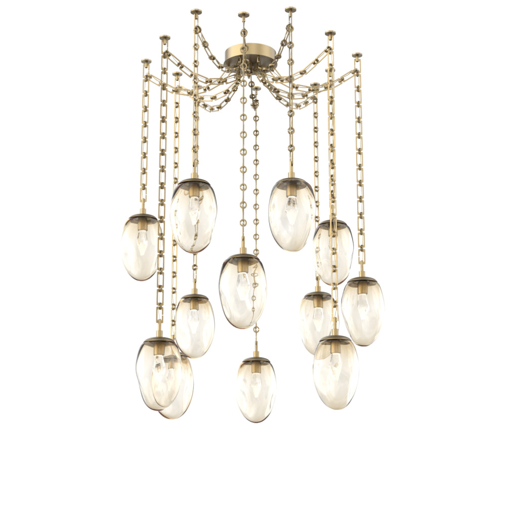 Meteo LED Multi Light Pendant Gilded Brass