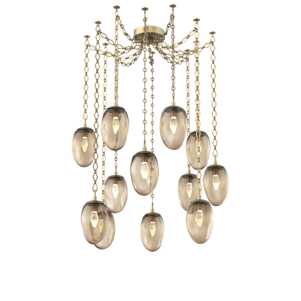 Meteo LED Multi Light Pendant Gilded Brass