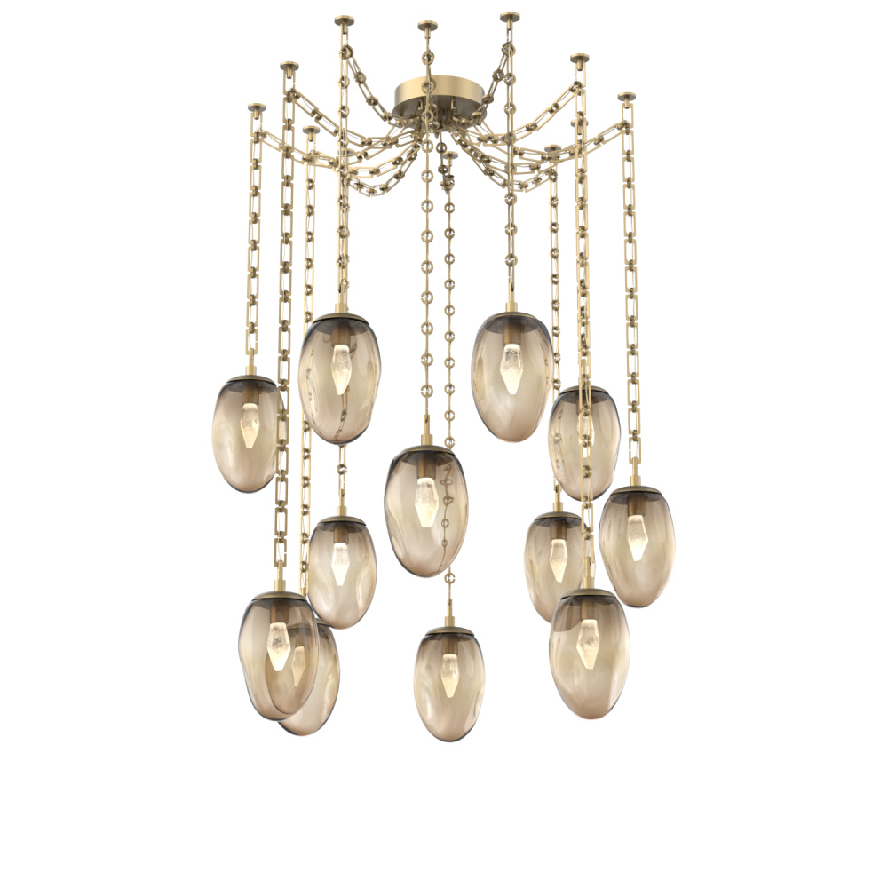 Meteo LED Multi Light Pendant Gilded Brass