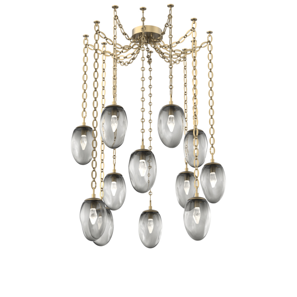 Meteo LED Multi Light Pendant Gilded Brass
