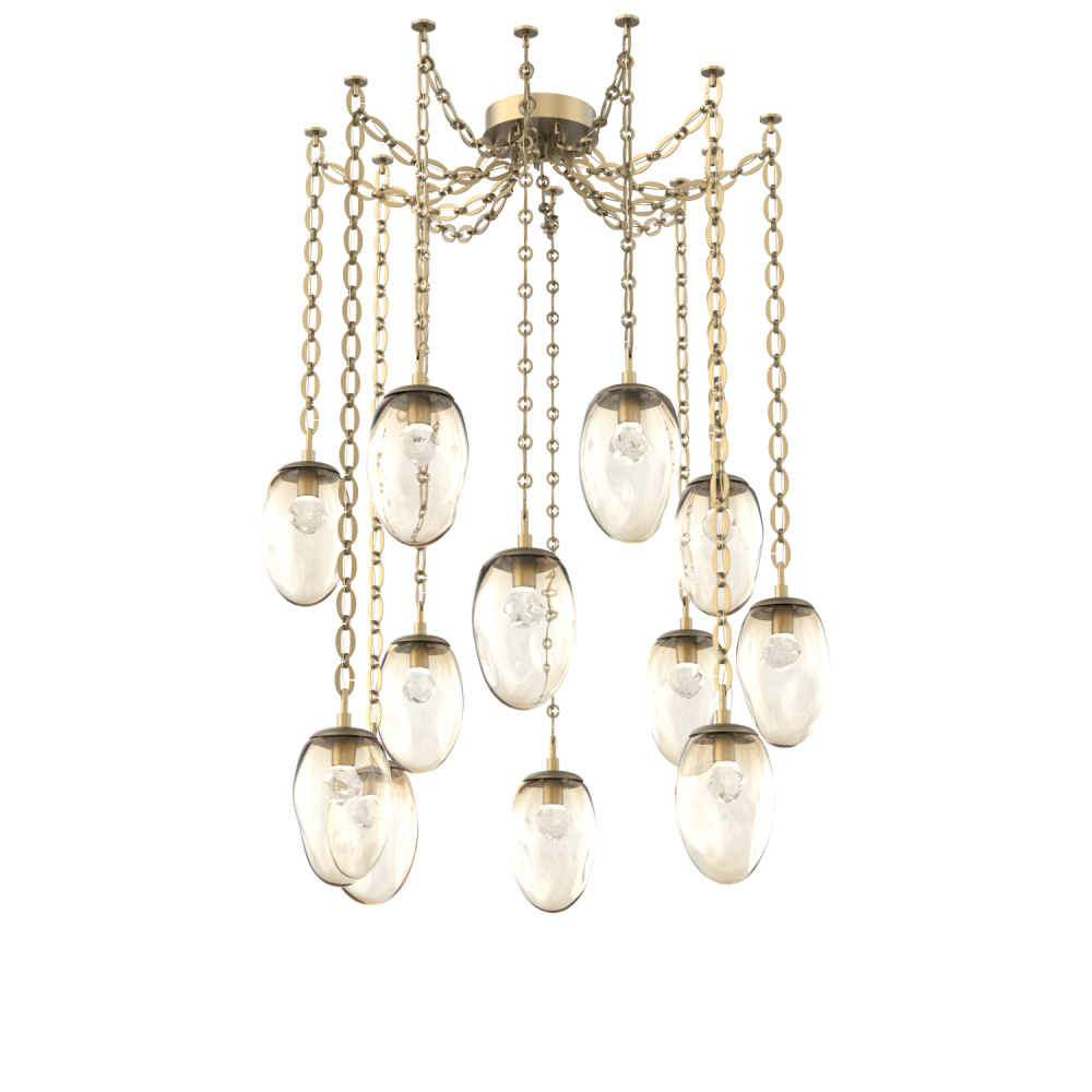 Meteo LED Multi Light Pendant Gilded Brass