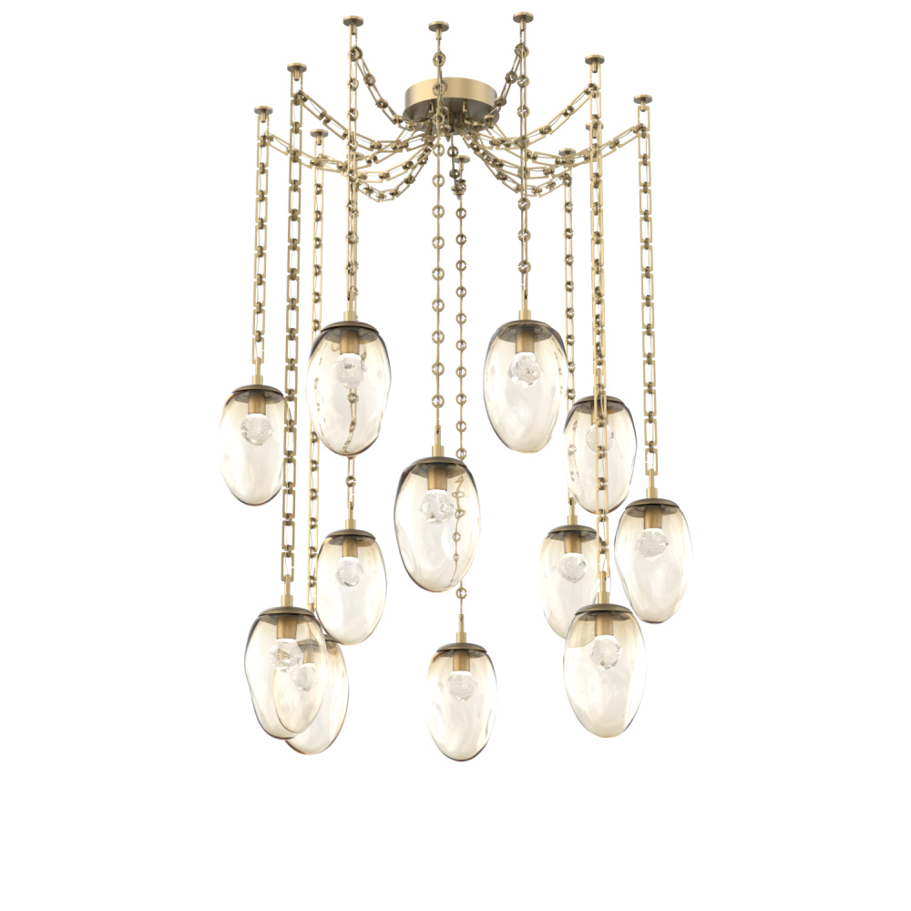 Meteo LED Multi Light Pendant Gilded Brass