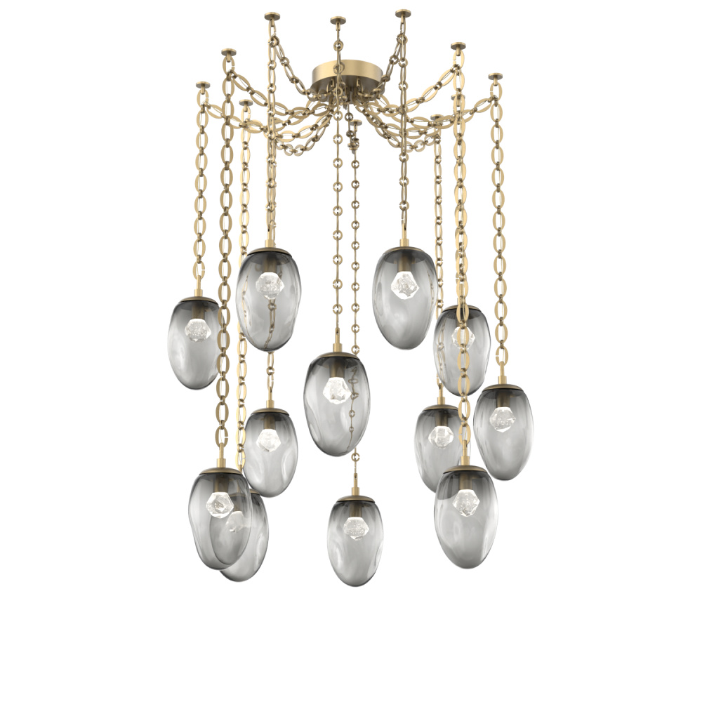 Meteo LED Multi Light Pendant Gilded Brass