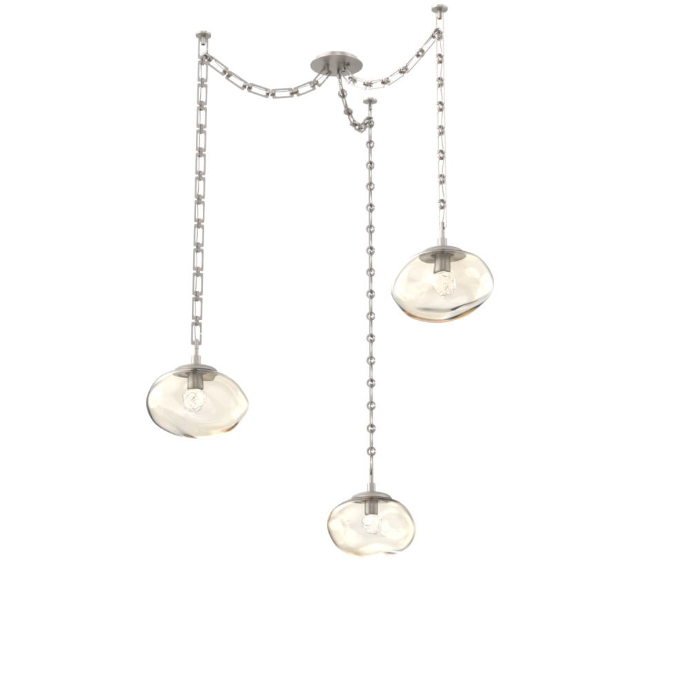 Nova LED Multi Light Pendant Beige Silver