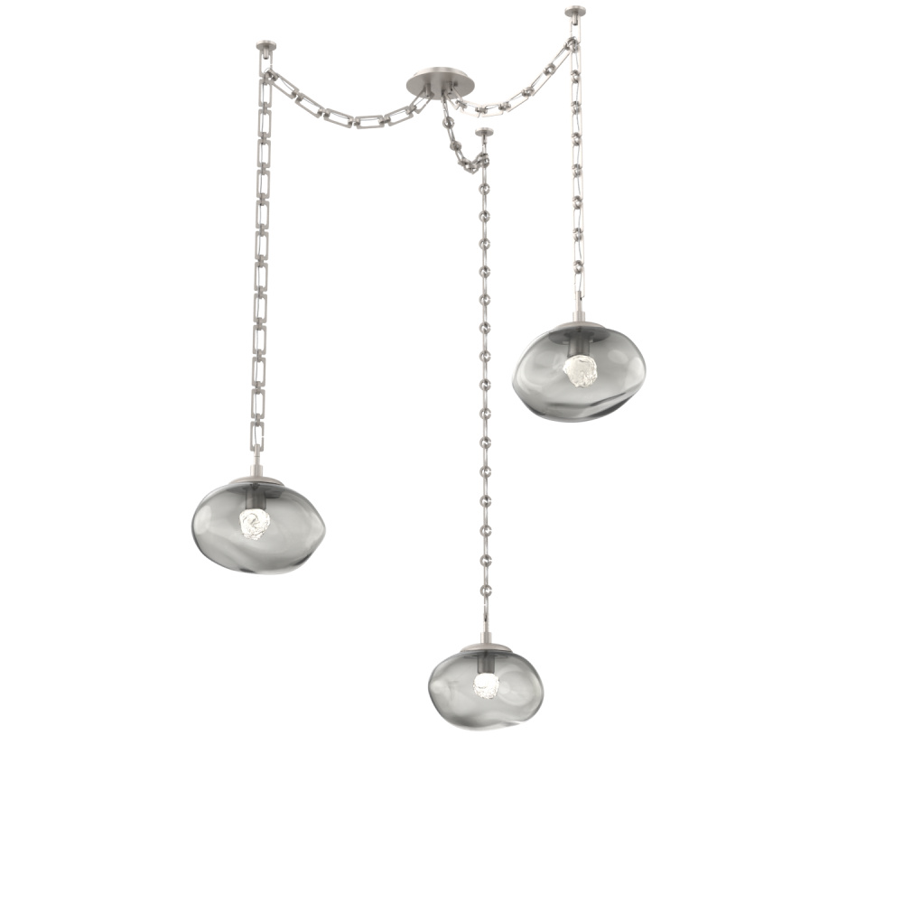 Nova LED Multi Light Pendant Beige Silver