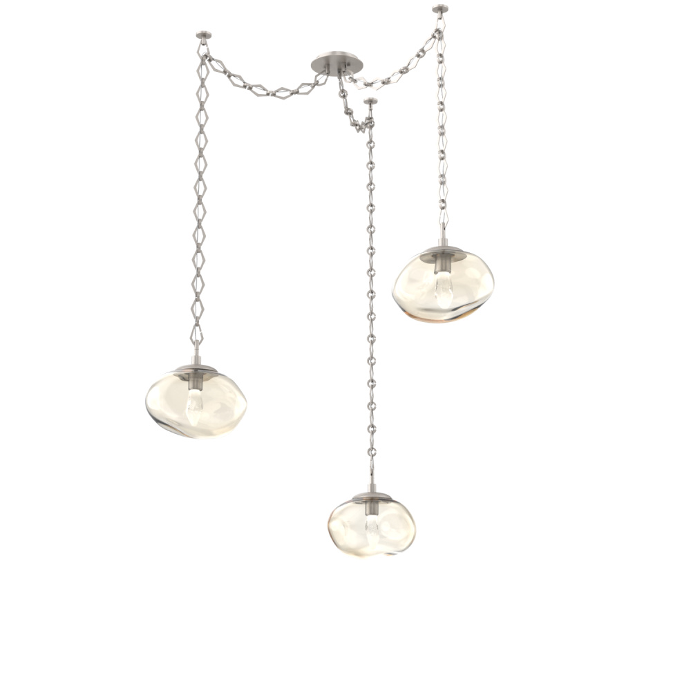 Nova LED Multi Light Pendant Beige Silver