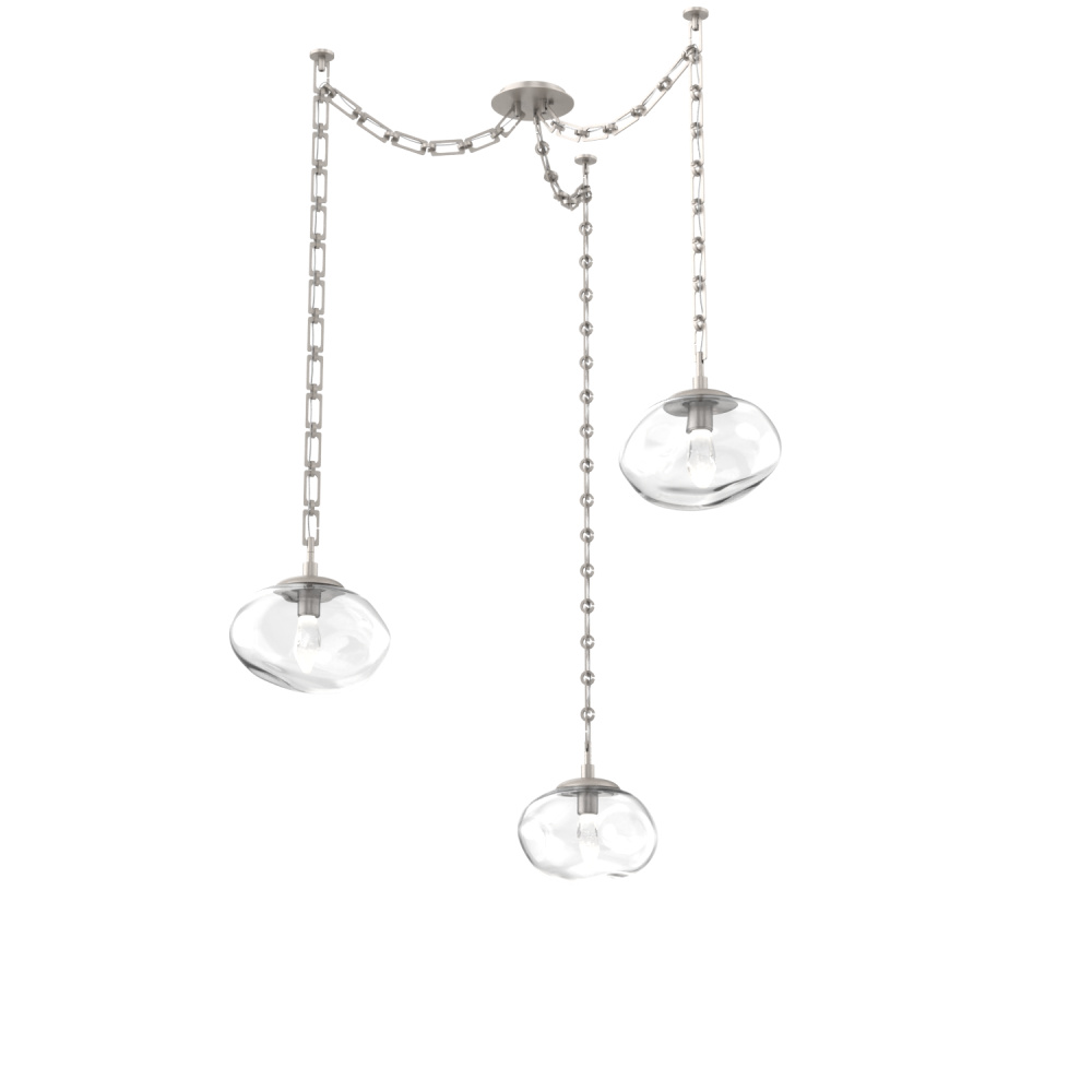 Nova LED Multi Light Pendant Beige Silver