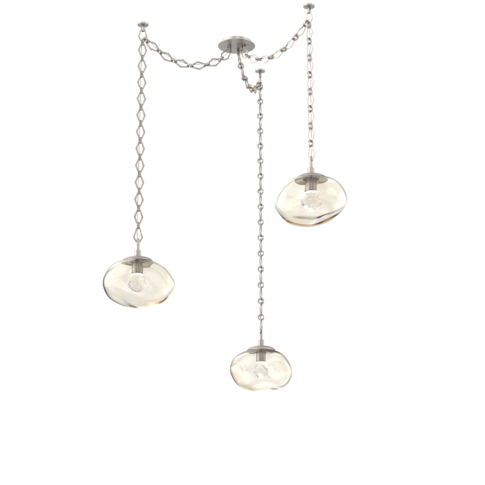 Nova LED Multi Light Pendant Beige Silver