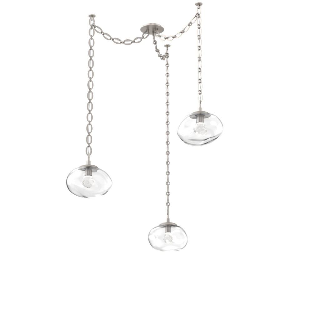 Nova LED Multi Light Pendant Beige Silver