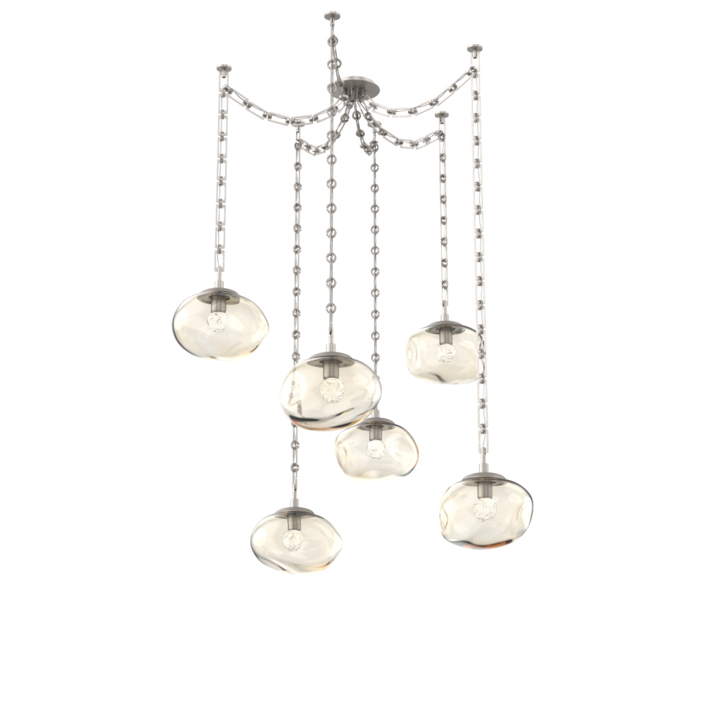 Nova LED Multi Light Pendant Beige Silver